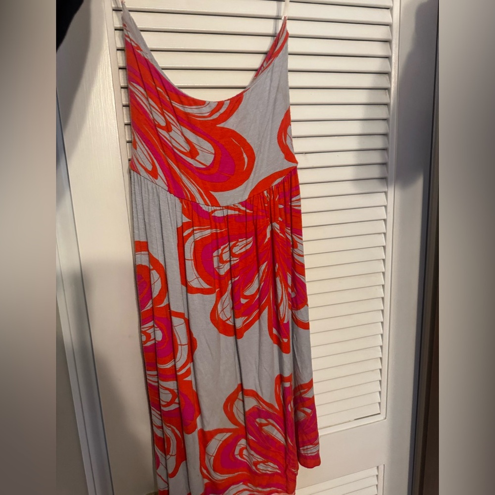 Vibrant Pink and Orange Women's Dress